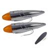 Wellvie Classy 39cm Long 17 LED Rocket Marker Set of 2 24V Catfish Marker Plated Parts for Truck Customization