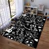 Black Carpet Featuring Cute Cartoon Cats1Bat-Wing Design1Fishbones1Unique Style Suitable for use as an anti-slip1 for1room and bedroom sofas
