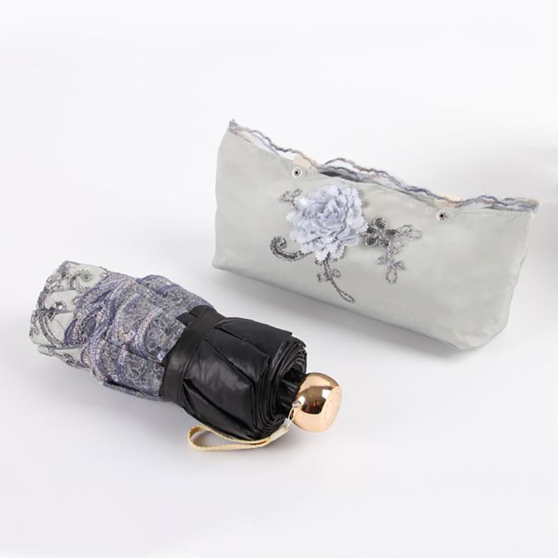 Ins кружевной цветочный узор зонтик принцессы от дождя женский УФ-зонт для женщин ветрозащитный 3-складной зонт