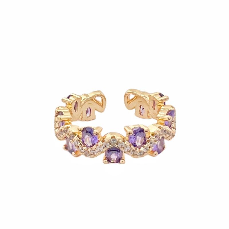 Colorful Series Explosive High-End Oval Index Finger Ring Full Of Diamonds Fashionable Retro Personality Micro-Inlaid Zir*****Pening Ring