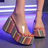 New Summer Wedges Slippers for Women Shoes Lady Fashion Open Toe Platform High Heels Slides PVC Transparent Sandals Zapatos Muje
