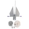 8 Lbs Steel Slide Anchor Hot-Dipped Anchor Kit Chain&Rope Set Silver For Boat