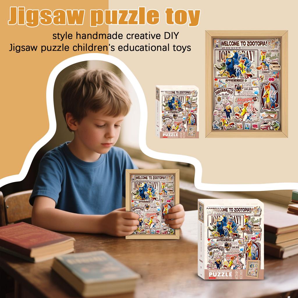 Magazine 3D Illuminated Photo Frame Painting DIY Creative Puzzle For Children