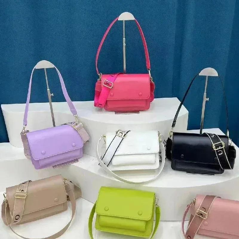 Модная женская квадратная сумка, новая сумка через плечо с текстурой ПУ, дизайнерская сумка-тоут, простая женская косая сумка-слинг