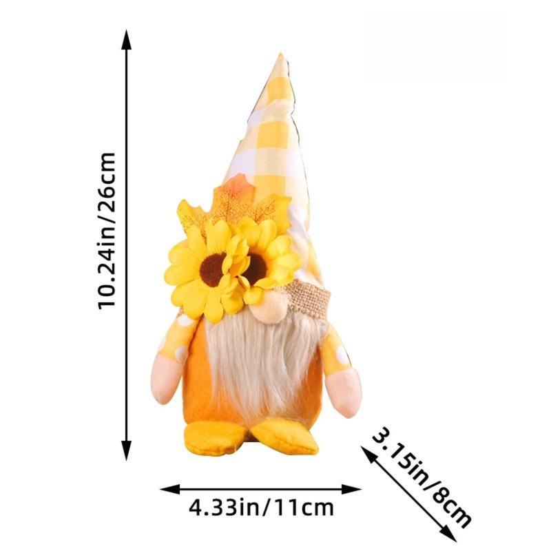 1Pcs Sunflower Couple Rudolf Doll Standing Decor Faceless Figure Autumn Ornament Family Atmosphere Ornament Cute