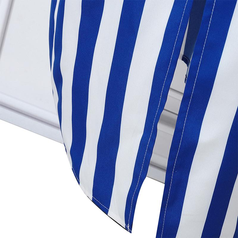 Oversized Women V Neck Batwing Sleeve Striped Print Casual Baggy Maxi Dress