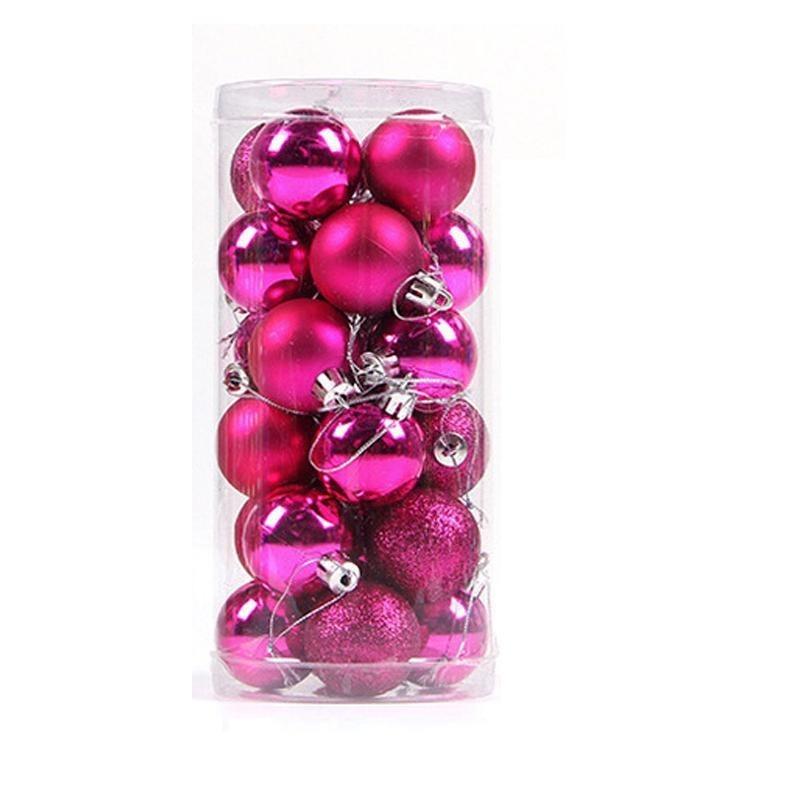 24 шт./Коробка Рождественские шары Рождественские елочные украшения Рождественские украшения для домашней вечеринки Рождественские подвесные подвески