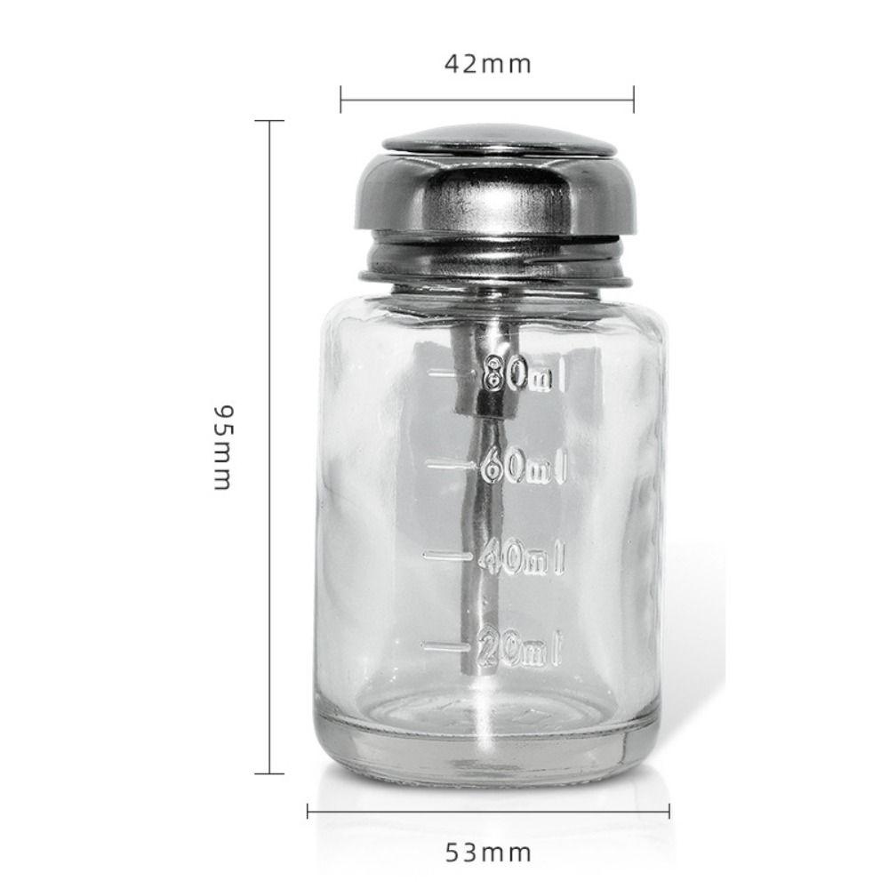 Pumping Jar Manicure Makeup Dispenser Pump Bottle Push Down Bottles Polish Remover Clear Nail Glass