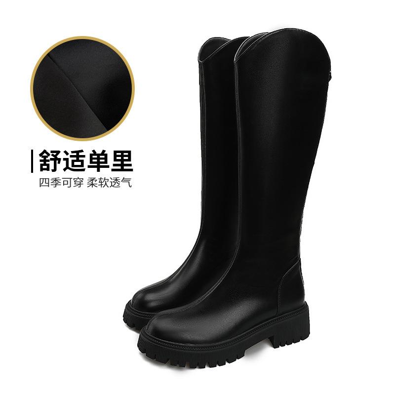 Осень и зима новые рыцарские сапоги на толстом каблуке на заказ в британском стиле, но сапоги до колена женские на заказ с застежкой-молнией сзади женские сапоги-сигареты