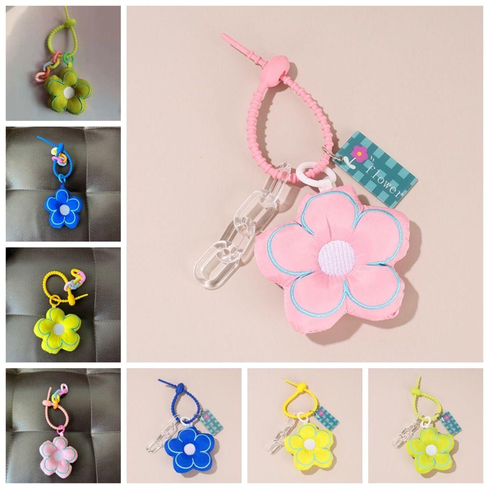 Cloth Flower Bag Pendant Acrylic Chain Floral Lanyard Creative Fresh Backpack Decoration  Children