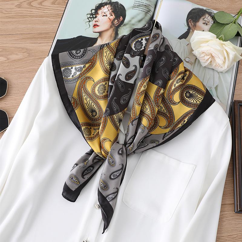 70 * 70cm New Silk Small Square Scarf For Women'S Neck Protection Professional Scarf Versatile Hair Tie Headscarf Scarf