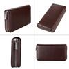 Large Capacity Genuine Leather Wallet Multiple Slots Zippered Credit Card Holder Accordion Design Multi-Card Card Storage Bag