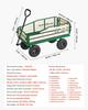 Pull-Along Wagon for Kids,101 cm Toddler Wagons with Foldable Wooden Panel & Handle, Supports up to 250kg, 25.4cm All-Terrain Tires, Utility Wagon