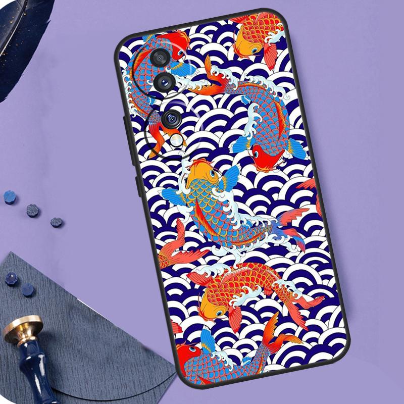 Татуировка Японский Карп Дракон Волна Для Honor X8a X9a X6a X7a X6 X7 X8 X9 X8b X9b Honor Magic 6 Pro 50 70 90 Magic 5 Lite Чехол