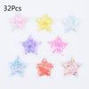 32Pcs 36mm Patches Glitter Star Transparent Plastic Filling Sequin Appliques for DIY Headwear Hair Clips Bow Decor Accessory