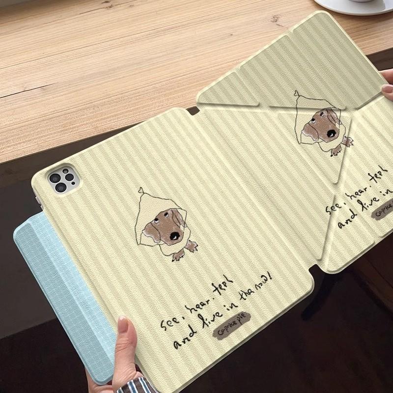 IPad Case Mini Air Pro 11 Inch Magnetic Pencil Holder Anti-Bend Cartoon Star Animal Design