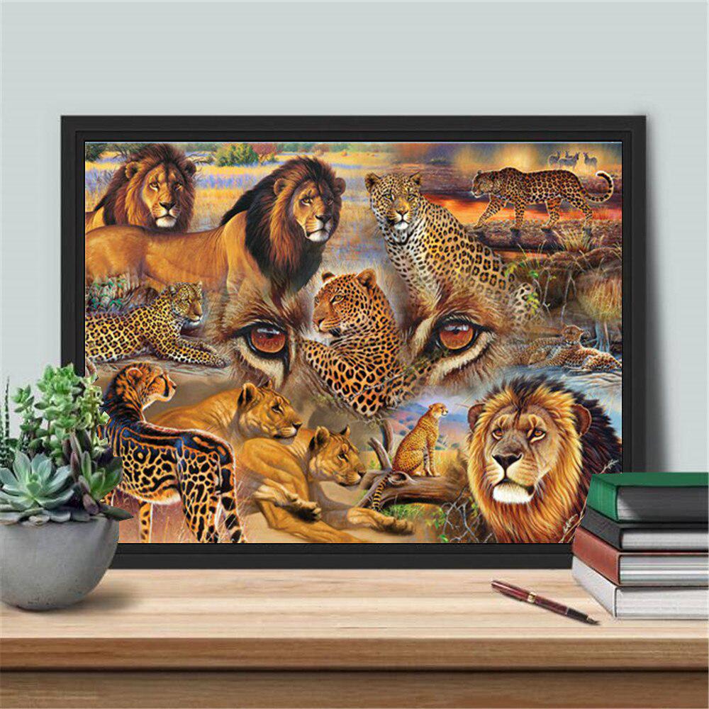 Алмазная картина Лев Полный квадрат Новое поступление Алмазная вышивка Леопардовая мозаика с животными Настенный художественный декор