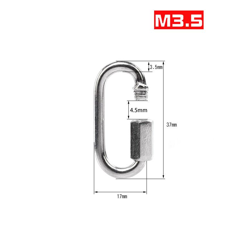 304 Stainless Steel Oval Locking Carabiner Clip, Quick Links, Rope Connector for Trailer, Swing, Hammocks, Cable, Camping