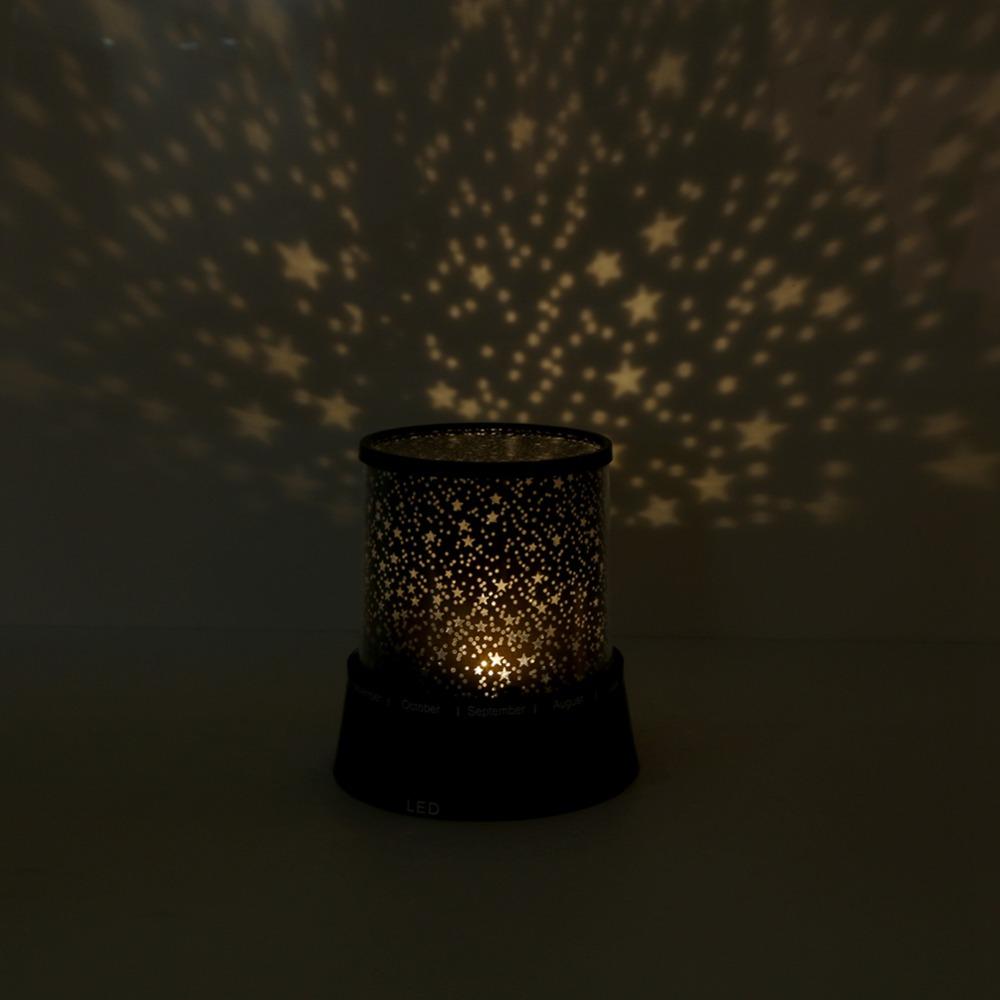 Battery Powered Night Light Stars Pattern Projector Light Romantic LED Projector Lamp  Room