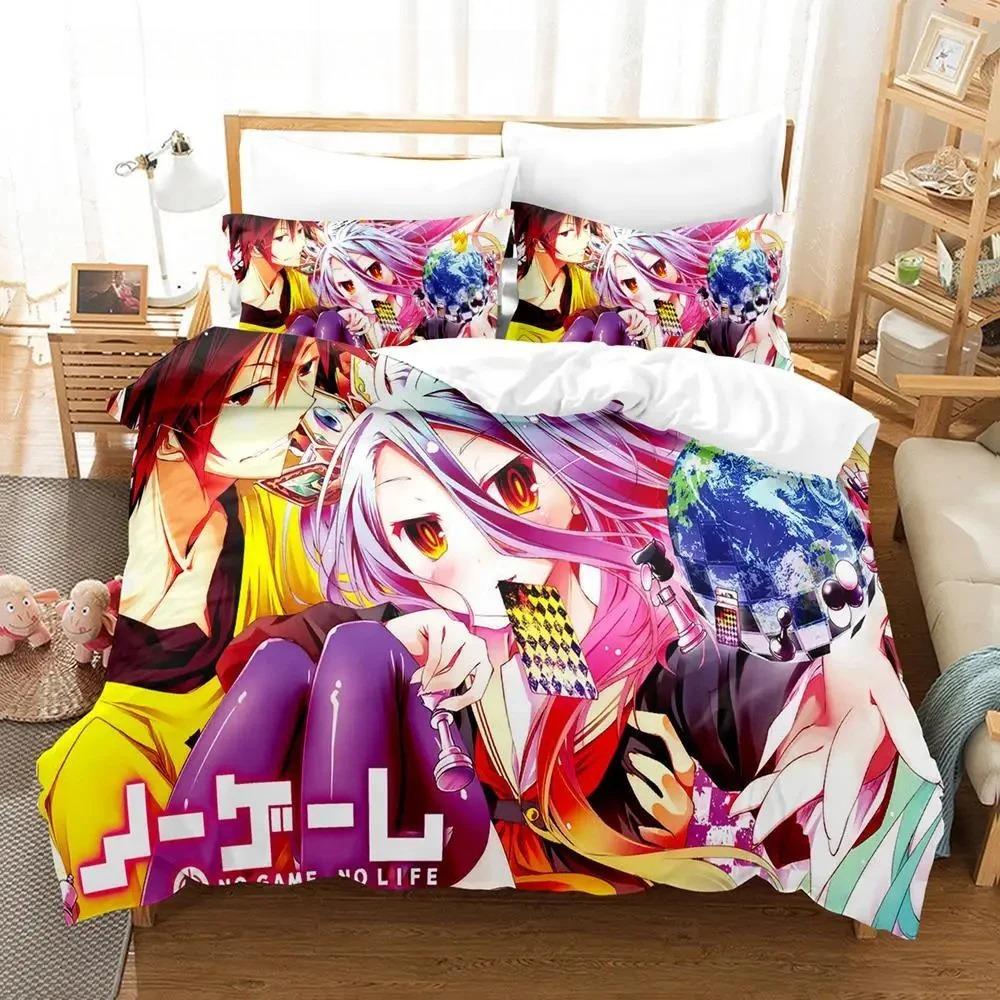 No Game No Life Bedding Set Single Twin Full Queen King Size Bed Set Adult Boys Bedroom Duvet Cover Sets 3D Anime