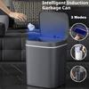 16L Smart Bathroom Trash Can Automatic Smart Sensor Trash Can With Light Sensor Wastebasket Waterproof Garbage Bin With Lid