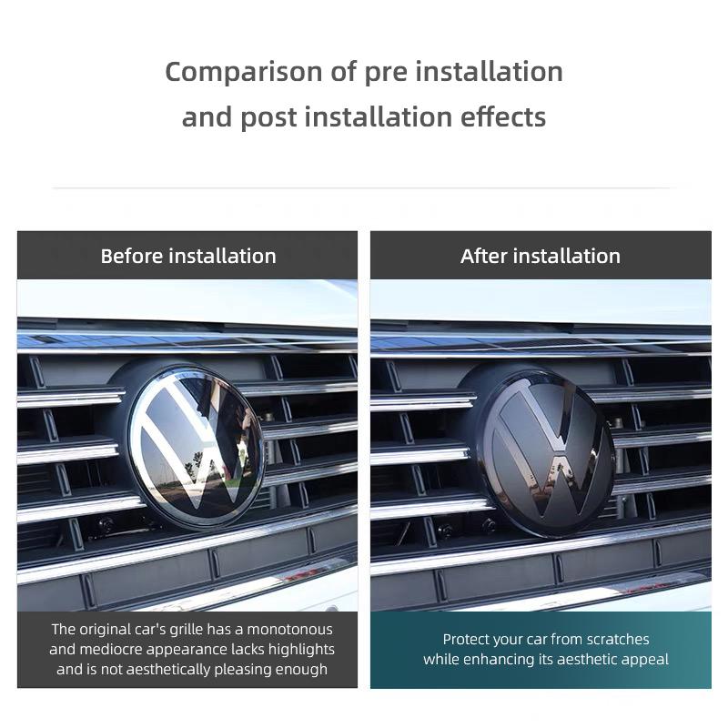 2026 Hot For VOLKSWAGEN VW 2Pcs Car Front Bonnet Grill Badge Cover Trunk Lid Emblem Sticker For VW Golf 6 7 8 Polo Passat B6 Var