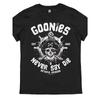 Мужская ретро-футболка Goonies Never Say Die Официально вдохновленная логотипом фильма 80-х Иконический череп с костями Череп с костями Футболка
