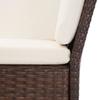 3 Piece Garden Lounge Set with Cushions Poly Rattan Brown