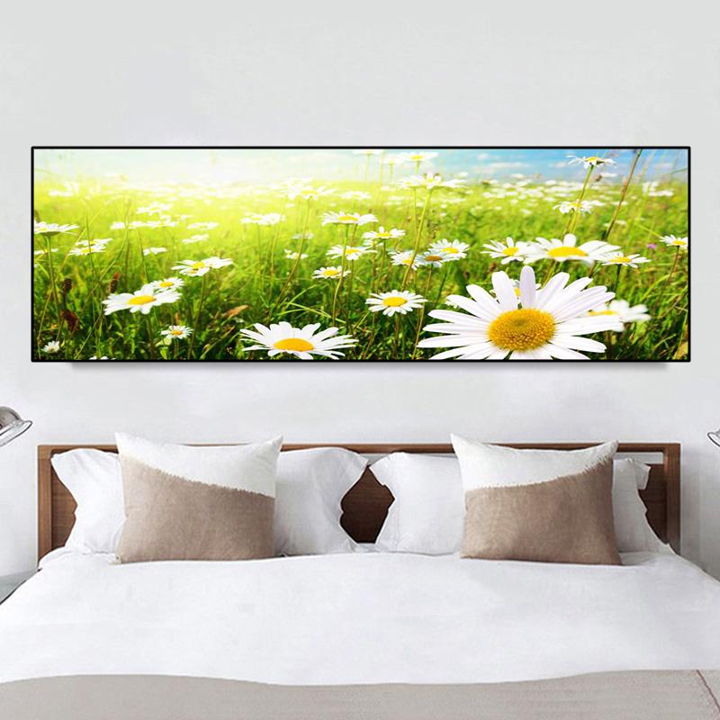 Lavender Field Painting, Landscape, Sunset, Flowers, Posters, Canvas, Painting, Wall Art Paintings for the Living Room, Home Decor, No Frame