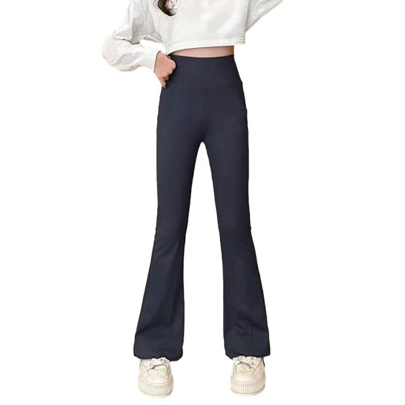 Детские узкие эластичные брюки, однотонные расклешенные брюки для девочек
