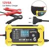 Для мотоцикла, внедорожника, грузовика, импульсный ремонт, зарядка аккумулятора 12 В/6 А, светодиодный дисплей, высокая мощность, интеллектуальное многофункциональное зарядное устройство для автомобильного аккумулятора