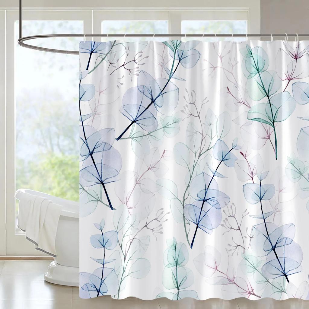 Набор штор для душа с цветами Орхидея Бирюзовый Роза Растение Цветочный Принт Листья Декор для ванной Тканевая занавеска для ванны Аксессуары для ванны Крючок