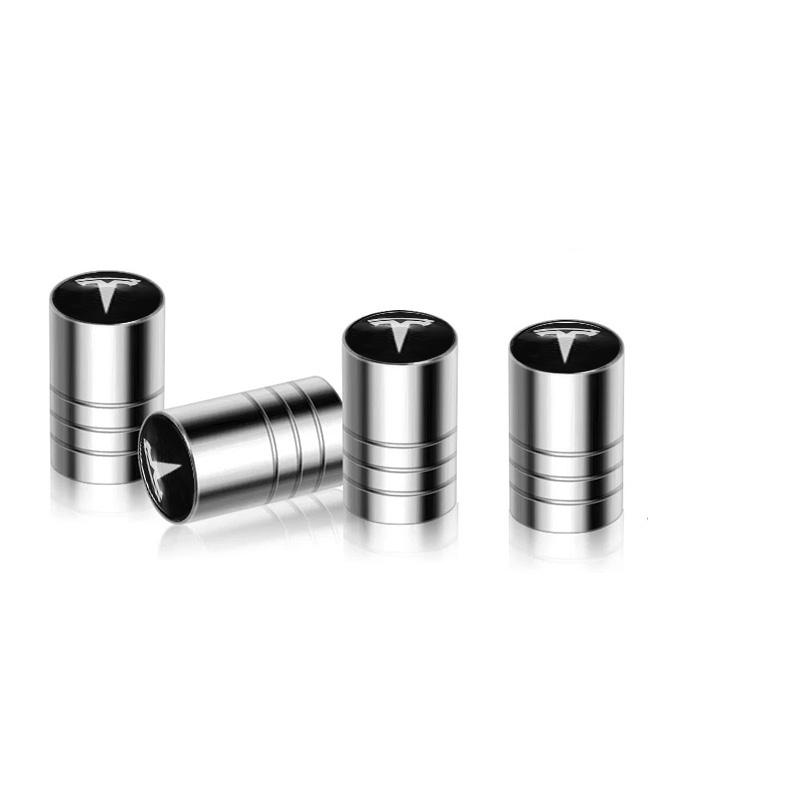 ALL1 4Pcs Car Wheel Tire Valve Caps Air Stem For Tesla Model S Model X Model Y Model 3 Roadster SpaceX Tyre Plug Auto Tools Accessory