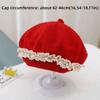 Winter Warm Knitted Hat Lace Ruffled Pullover Hat Fashion Baby Beret Hat  For Toddlers
