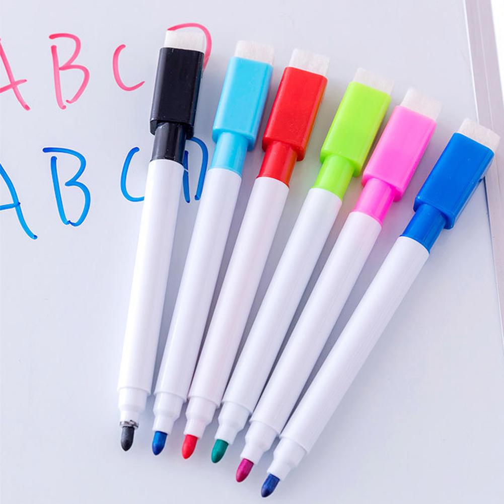 8pcs Light Board Pen with Erasable Brush Markers Pen Kindergarten School Office Supplies