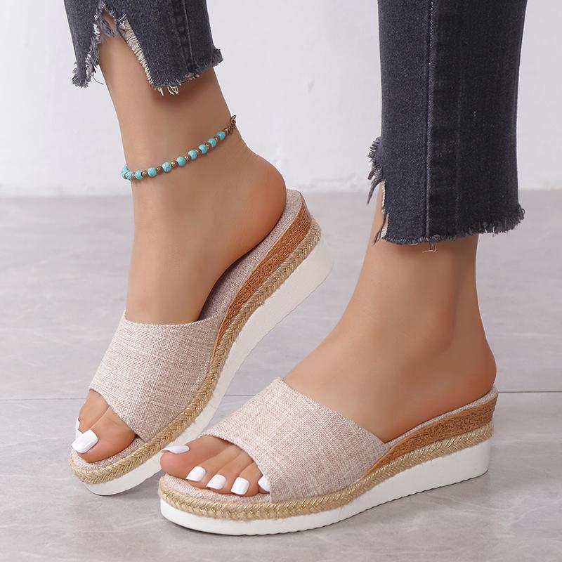 New Women Sandals Low Heels Wedge Shoes Summer Zapatos Mujer Peep Toe Platform Ladies Slippers Sandalias De Mujer Verano
