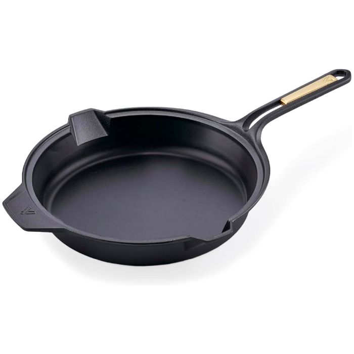Poêle en Fonte Assaisonnée Induction 25cm, Convient pour le Feu, Barbecue, Four Victoria 37673 Noir