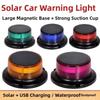 Solar Powered Night Warning Light Magnetic Base Warning Strobe Light Solar Beacon Light  Car Roof