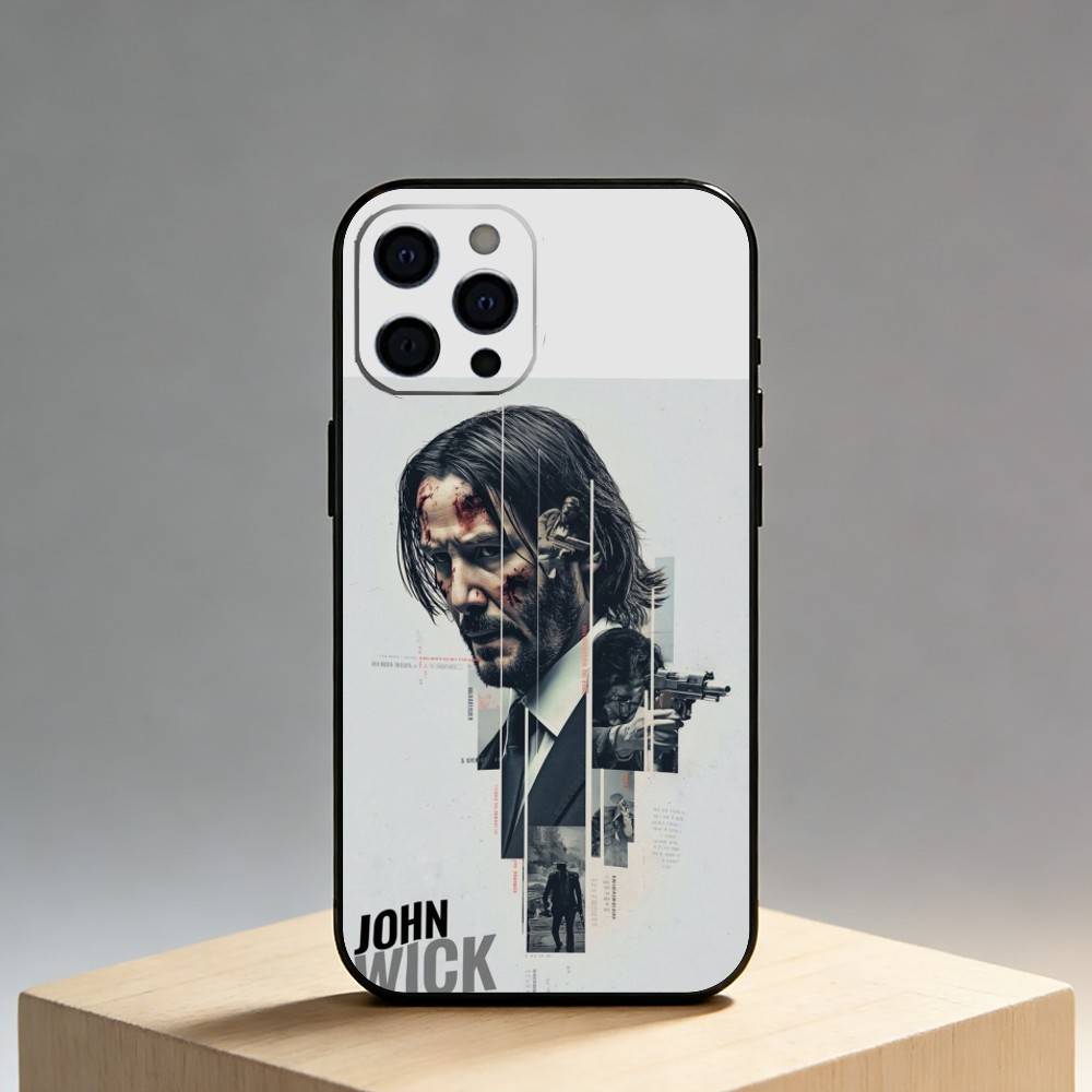 Чехол для телефона с изображением Джона Уика для iPhone17,16,15,14,13,12 Plus,Max Мягкий силиконовый черный чехол