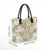  Elegant Floral Pattern Large Canvas Tote Bag for Daily Commute