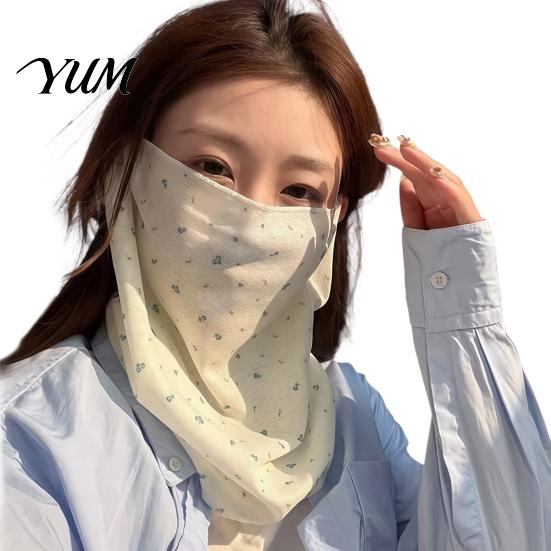 Lightweight Summer Face Mask Women Neck Sun Protection Mask, Cotton Dot Print UV Outdoor Cycling Cover, Foldable Gaiter Scarf for Driving Camping