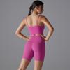 Auroth Женский спортивный комплект для йоги без рукавов Тренировочные костюмы для спортзала Бюстгальтер с открытой спиной Шорты Push Up Спортивная одежда для фитнеса