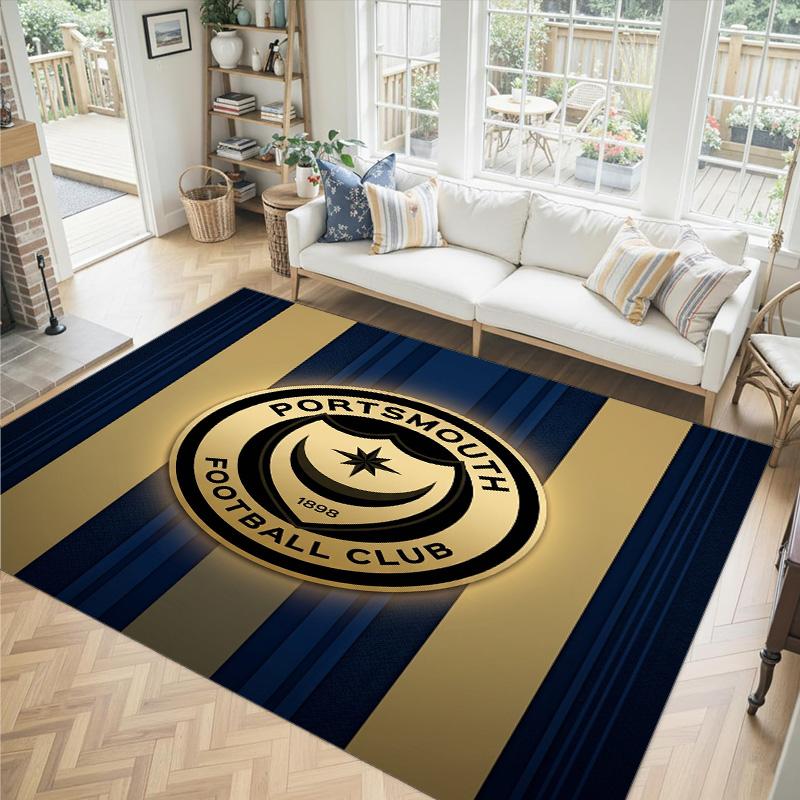 Дизайн Portsmouth FC Кристальный Велюровый Ковер Уютный Не?Нескользящий ковер с принтом для спальни, гостиной, прихожей