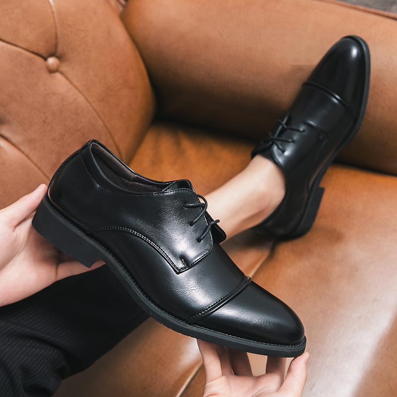 Мужские туфли-дерби из черной кожи, коричневые деловые туфли для офиса, смокинга, свадебные блейзеры, туфли-седла, большие размеры