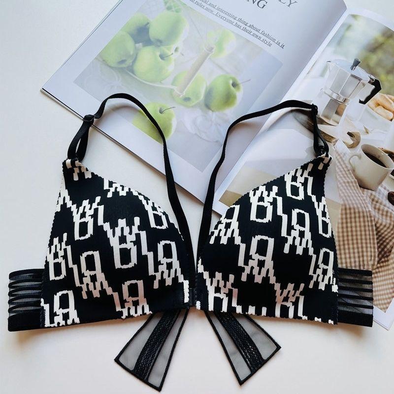 Women Butterfly Bras Patchwork Color Front Buckle Female Bandeau Underwear Push Up Bras Sexy Lady Brassiere Girls Y2K Tops