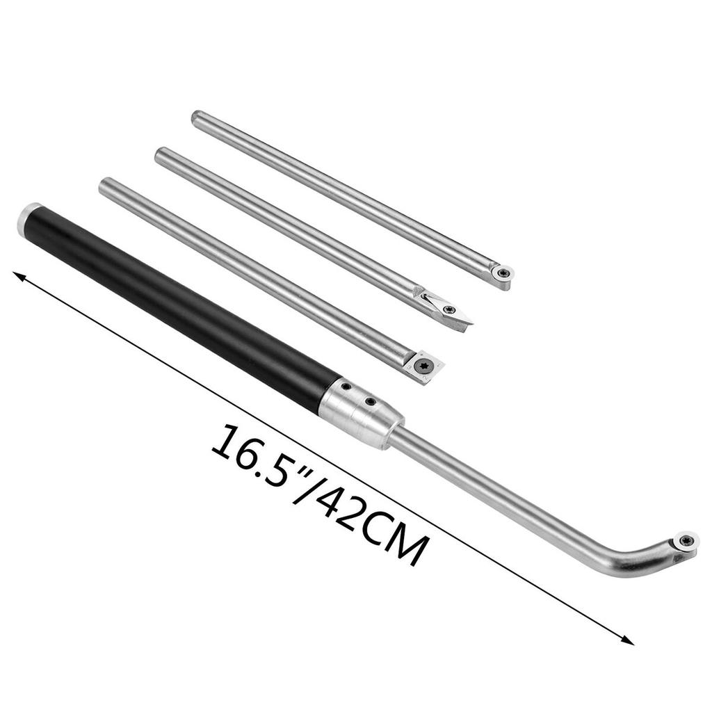 Wood Turning Tools for Lathe 4 PCS Set, Carbide Lathe Tools with Diamond Shape, Round, Square Cutters Replaceable Turning Lathe Chisels with a Grip
