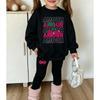 Girls' Sweet Cherry Casual Comfortable Soft Loose Pullover Sweatshirt and Leggings 2-Piece Set, New Autumn/Winter, Playful, Sweet and Cool Style