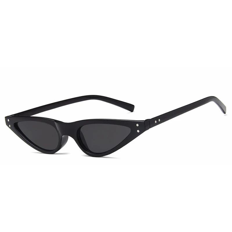 Солнцезащитные очки «кошачий глаз» Женская мода Ретро Маленькая оправа Солнцезащитные очки Винтажные Узкие Солнцезащитные очки Тренд UV400 Очки