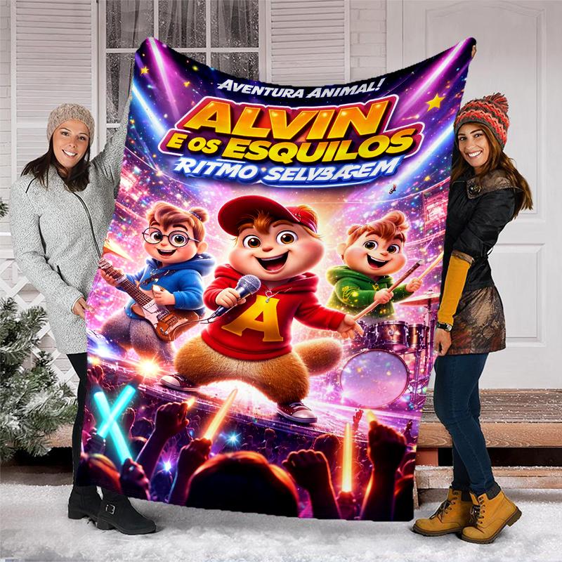 Alvin Chipmunks Theme Printed Blanket Perfect For Couch Bed Travel Outdoor Use Machine Washable Cozy Durable
