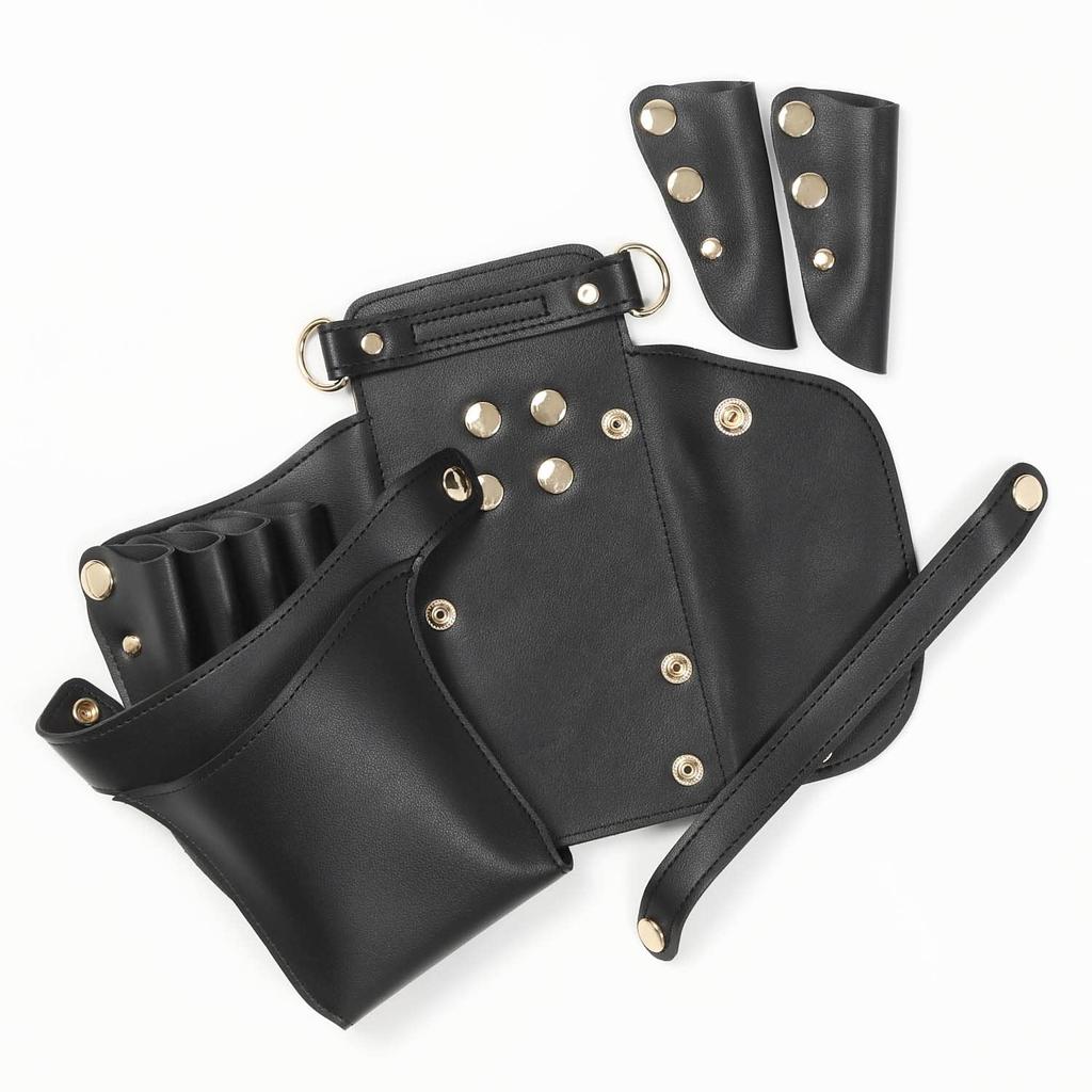 DEEDS Роскошный Стиль Sienna Чехол для Ножниц с Держателями Произведено Японский Внутренний Чехол для Ножниц для Парикмахеров и Триммеров Цепочка, Черный, 4-6